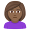 Woman Frowning- Medium-Dark Skin Tone emoji on Emojione